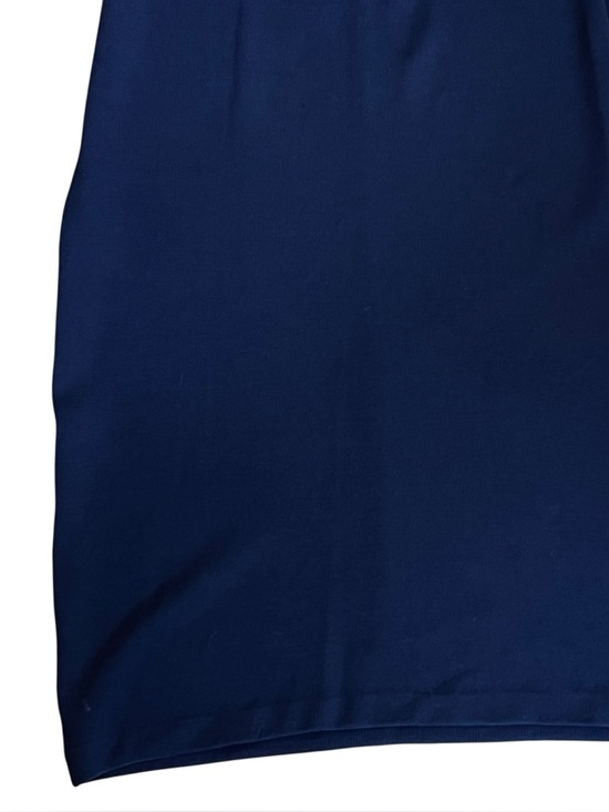 St. John Sport Women’s Sz M Navy Blue Santana Knit Midi Skirt Buckle Belt - Picture 7 of 7